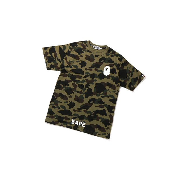 Army Green Men's A BATHING APE 1st Camo Bathing Ape Tee Short Sleeve T Shirts | TZO261378