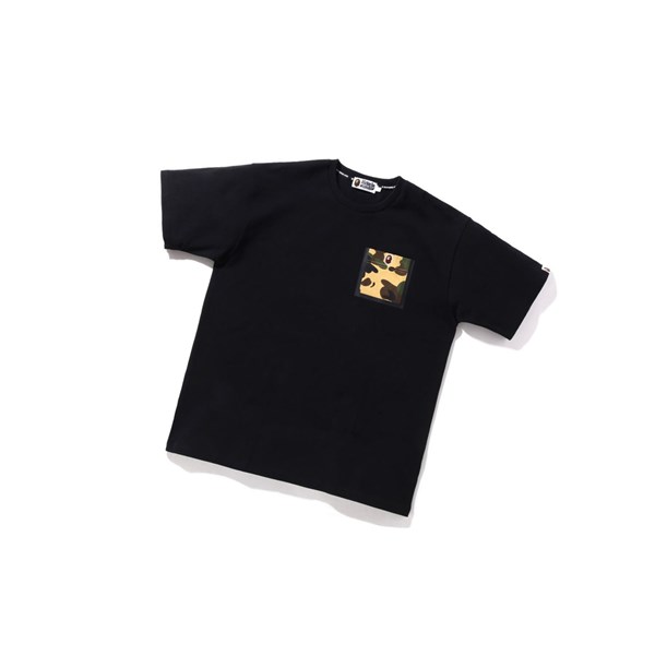 Black Men's A BATHING APE 1st Camo Pocket Tee Short Sleeve T Shirts | CRT124063