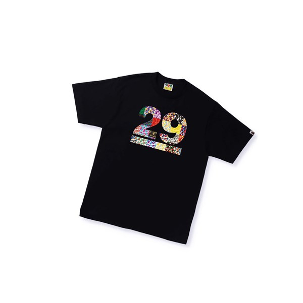 Black Men's A BATHING APE A Bathing Ape 29th Anniversary Tee Short Sleeve T Shirts | WXC479103