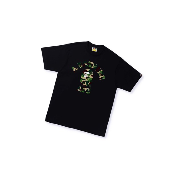 Black Men's A BATHING APE Abc Camo College Tee Short Sleeve T Shirts | XVB238756