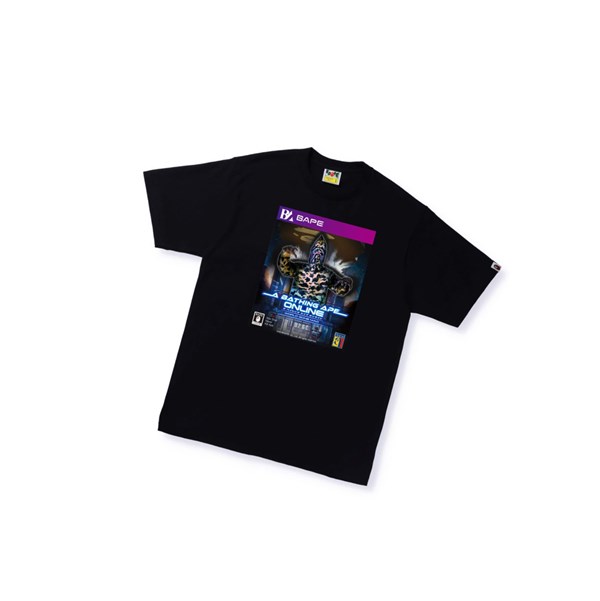 Black Men's A BATHING APE Bape Game Package Tee Short Sleeve T Shirts | YHL758294