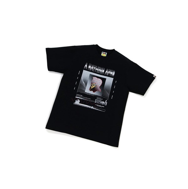 Black Men's A BATHING APE Bape General Tee Short Sleeve T Shirts | MWK205364