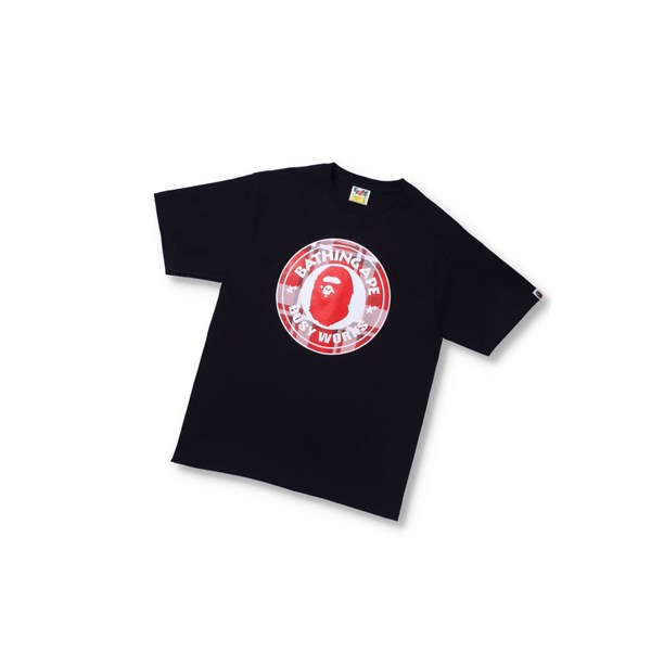 Black Men's A BATHING APE Bape® Check Gift Busy Works Tee Short Sleeve T Shirts | FPY963207