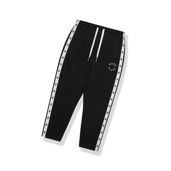 Black Men's A BATHING APE Logo Track Long Pants | JSM482061