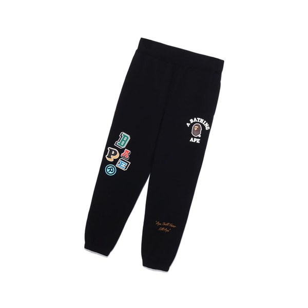 Black Men's A BATHING APE Multi Fonts Long Pants | ULV385049