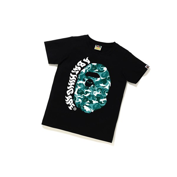 Black Women's A BATHING APE Marble Camo Ape Head Tee Short Sleeve T Shirts | UCK280976