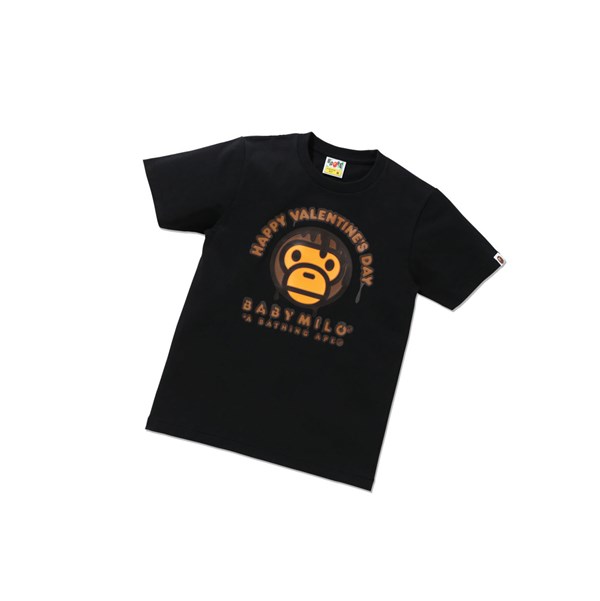 Black Women's A BATHING APE Valentine Chocolate Baby Tee Short Sleeve T Shirts | GZX036724