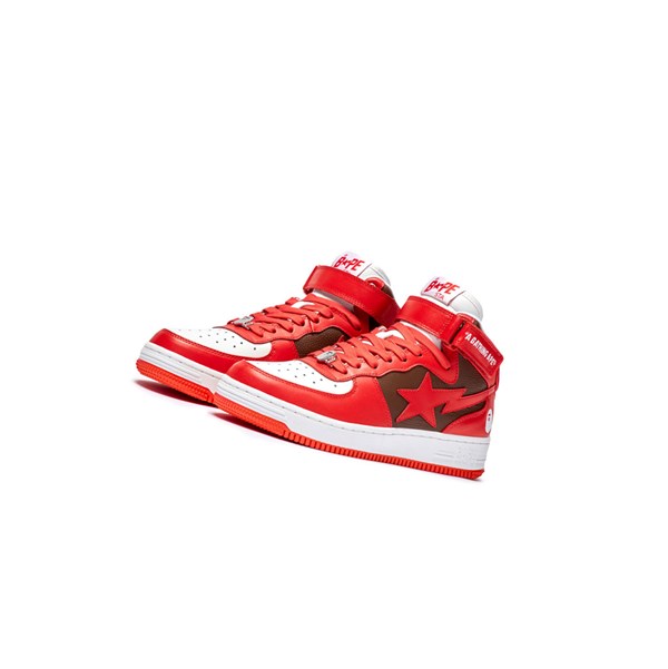 Bright Red Men's A BATHING APE Bape Sta Mi #2 M2 High Sneakers | KUA608123