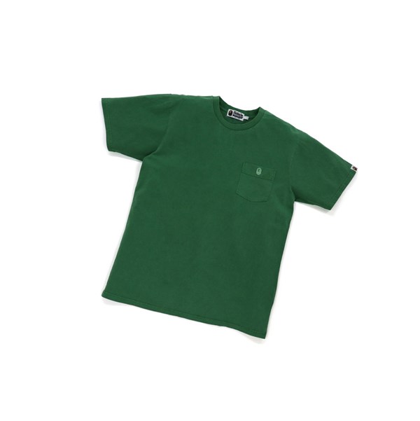 Emerald Men's A BATHING APE One Point Overdye Pocket Tee Short Sleeve T Shirts | ZBG160927