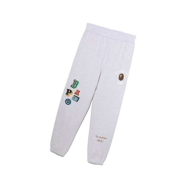 Grey Men's A BATHING APE Multi Fonts Long Pants | XIB812360