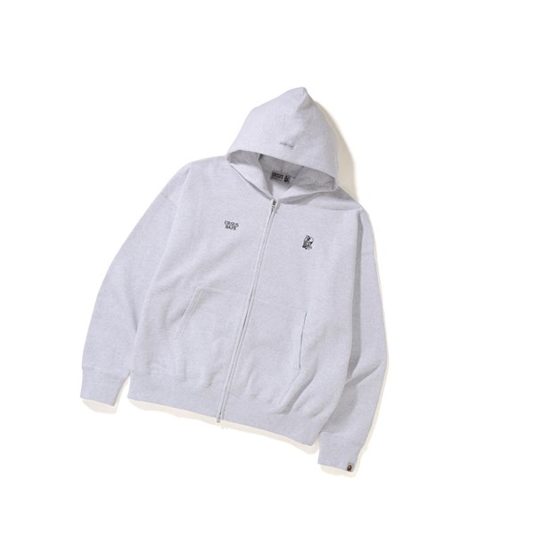 Grey Men's A BATHING APE Ursus Loose Fit Zip-up Zip Throughs Hoodie | KAM960153