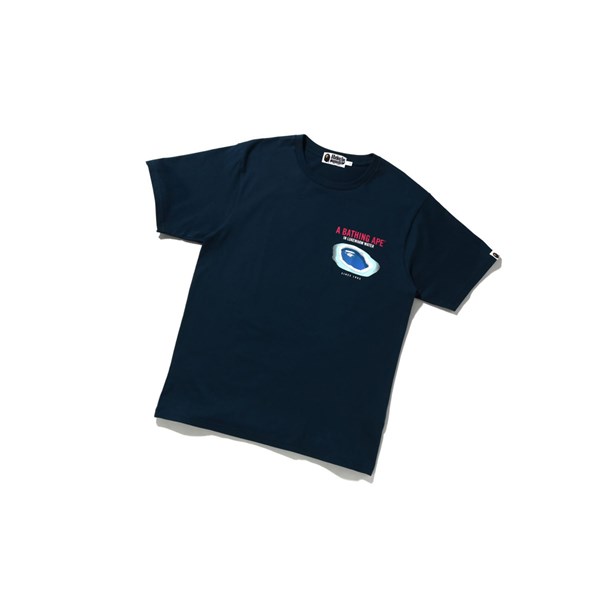 Navy Blue Men's A BATHING APE Bape Resort Pool Tee Short Sleeve T Shirts | VFS017369