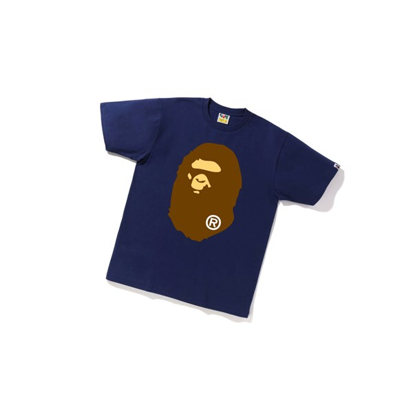 Navy Blue Men's A BATHING APE Big Ape Head Tee Short Sleeve T Shirts | JSQ102765