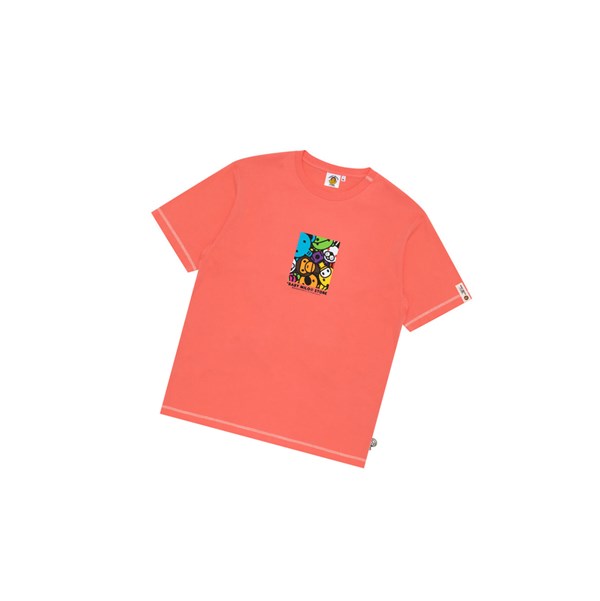 Pink Men's A BATHING APE Baby Milo Box Logo Print Tee Short Sleeve T Shirts | JCR168740