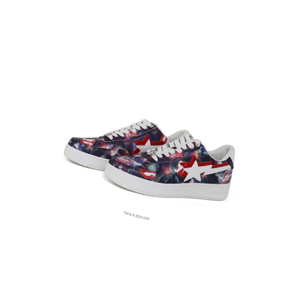 Purple Men's A BATHING APE X Ghostbusters Camo Baby Milo Double Bape Sta™ Low Mid Sneakers | LRT745630