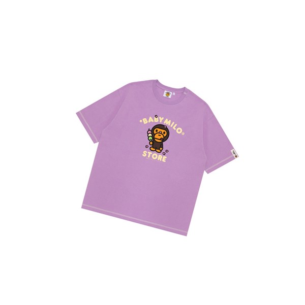 Purple Women's A BATHING APE Baby Milo Boxy Fit Tee Short Sleeve T Shirts | SIR673891