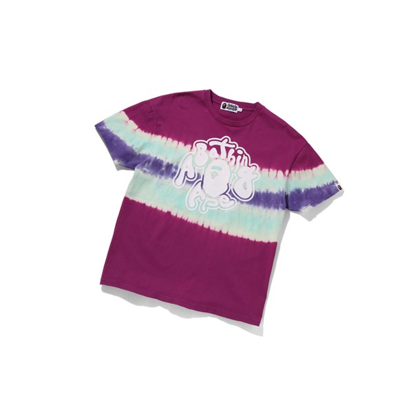 Purple Women's A BATHING APE Tie-dye Oversized Tee Short Sleeve T Shirts | FEO265379