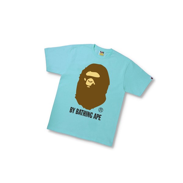 Sky Blue Men's A BATHING APE By Bathing Ape Tee Short Sleeve T Shirts | QFD063975