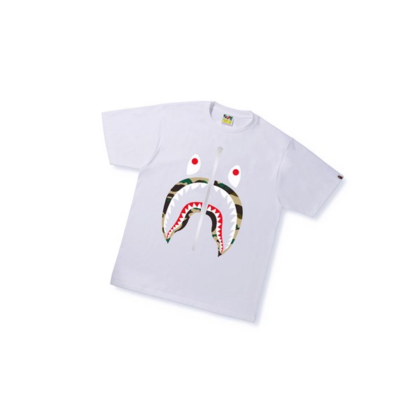 White Men's A BATHING APE 1st Camo Shark Tee Short Sleeve T Shirts | KVG594863