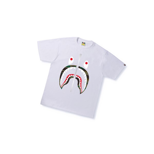 White Men's A BATHING APE 1st Camo Shark Tee Short Sleeve T Shirts | OUB519874