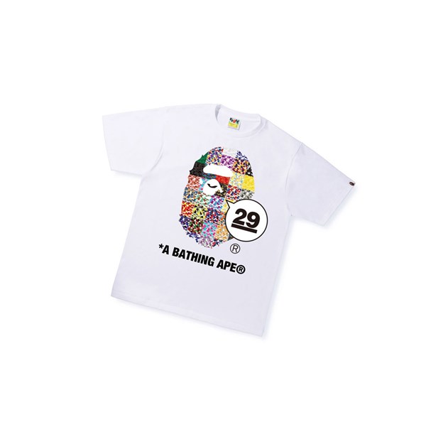 White Men's A BATHING APE A Bathing Ape 29th Anniversary Ape Head Tee Short Sleeve T Shirts | QPC793648