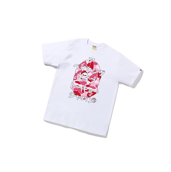 White Men's A BATHING APE Abc Camo Japanese Letters Tee Short Sleeve T Shirts | FOP903178