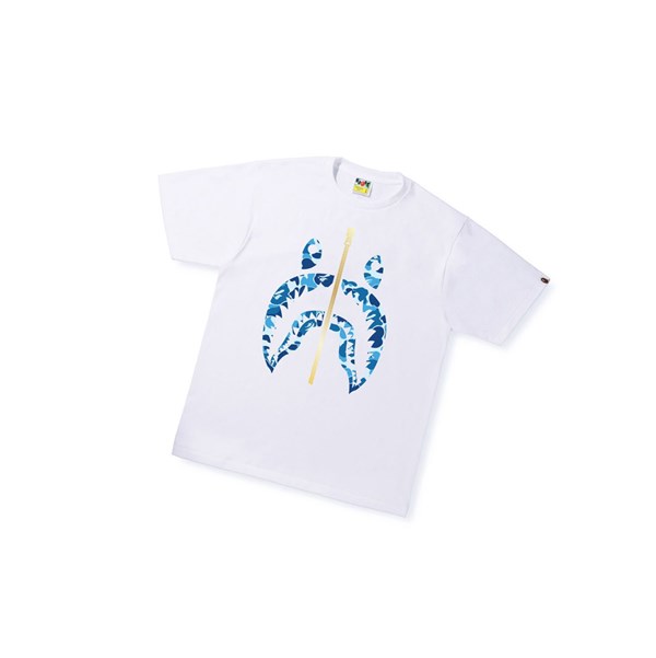 White Men's A BATHING APE Abc Camo Shark Tee Short Sleeve T Shirts | NDH685917