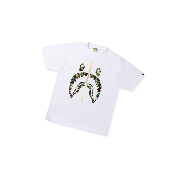 White Men's A BATHING APE Abc Camo Shark Tee Short Sleeve T Shirts | WEI637029