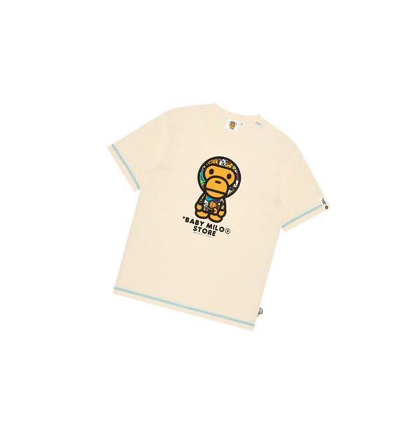 White Men's A BATHING APE Baby Milo Tee Short Sleeve T Shirts | LXF836249