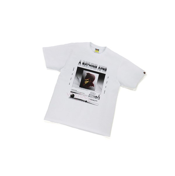 White Men's A BATHING APE Bape General Tee Short Sleeve T Shirts | OTF123670