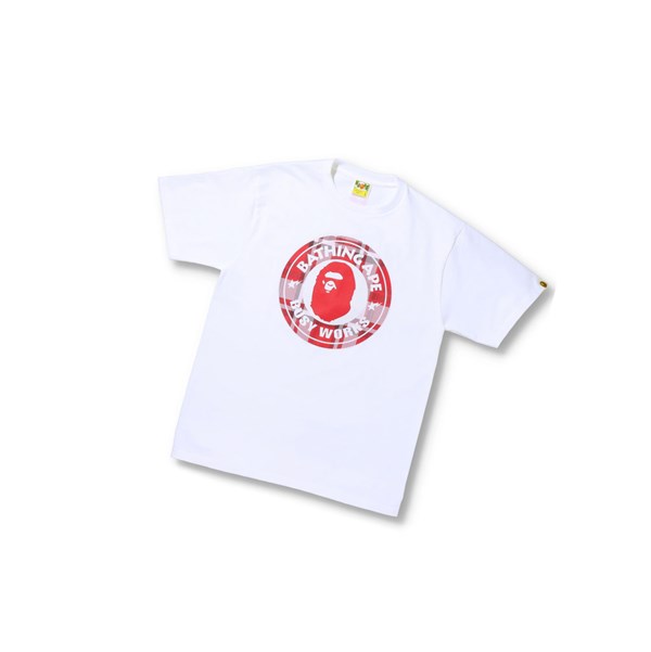 White Men's A BATHING APE Bape® Check Gift Busy Works Tee Short Sleeve T Shirts | MNS597681