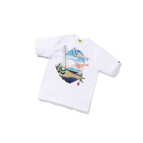 White Men's A BATHING APE Koinobori Carp Flags Ape Head Tee Short Sleeve T Shirts | QZA950678