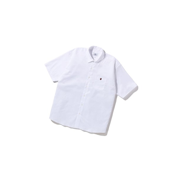 White Men's A BATHING APE One Point Wide Fit S/S Short Sleeve Shirts | ONG834176