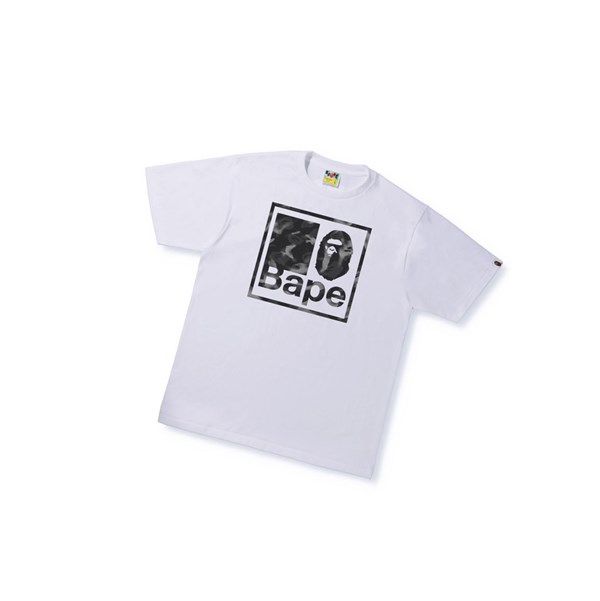 White Men's A BATHING APE Stroke Camo Bape Quadrangle Tee Short Sleeve T Shirts | VRI458032