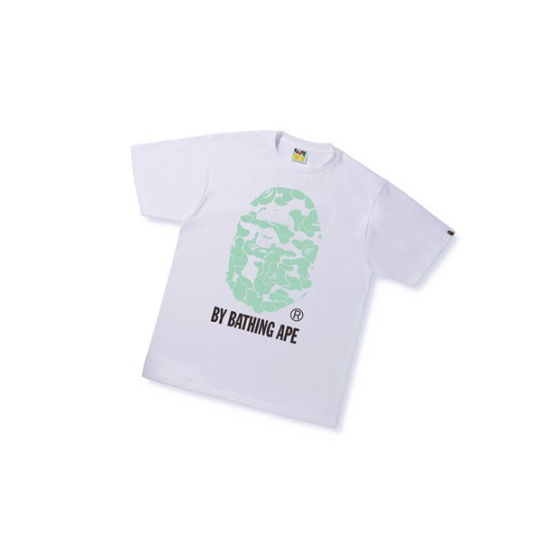 White Men's A BATHING APE Text Code Camo By Bathing Ape Tee Short Sleeve T Shirts | DPF045163