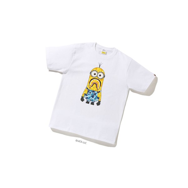 White Men's A BATHING APE X Minions Tee07 Short Sleeve T Shirts | YEC145260