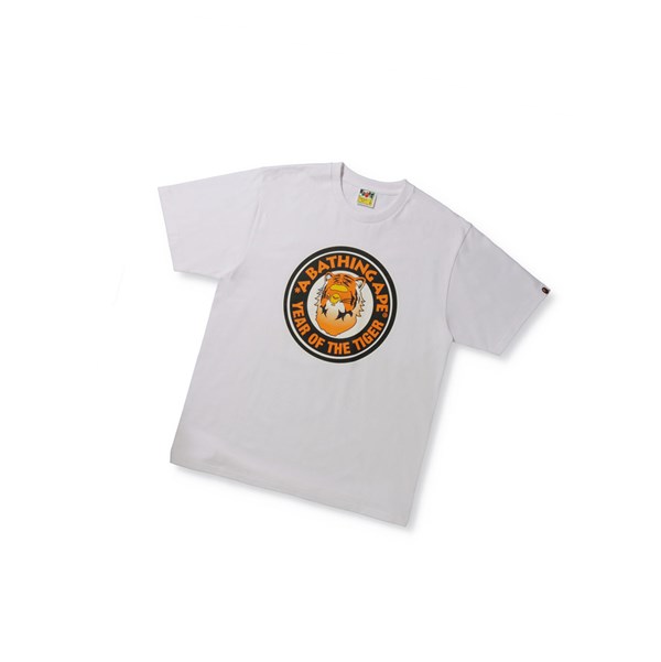 White Men's A BATHING APE Year Of The Tiger Tee Short Sleeve T Shirts | PDJ961837