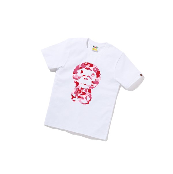 White Women's A BATHING APE Abc Camo Big Baby Milo Tee Short Sleeve T Shirts | DXE187236