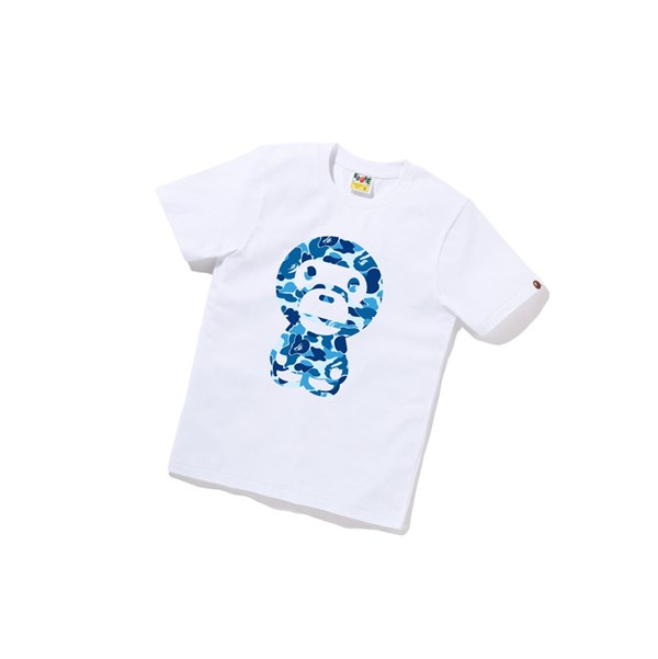 White Women's A BATHING APE Abc Camo Big Baby Milo Tee Short Sleeve T Shirts | FJK729561