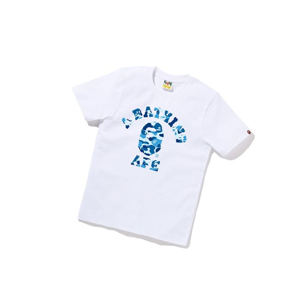 White Women's A BATHING APE Abc Camo College Tee Short Sleeve T Shirts | IGH907281