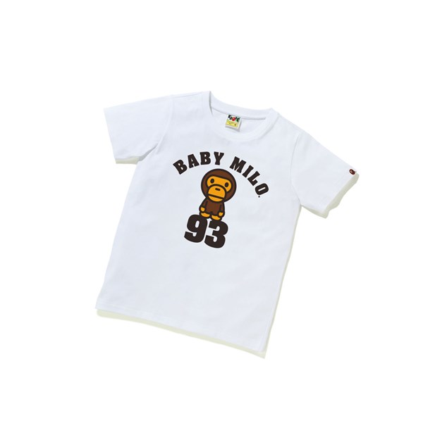 White Women's A BATHING APE Baby Milo On 93 Tee Short Sleeve T Shirts | ISR607295