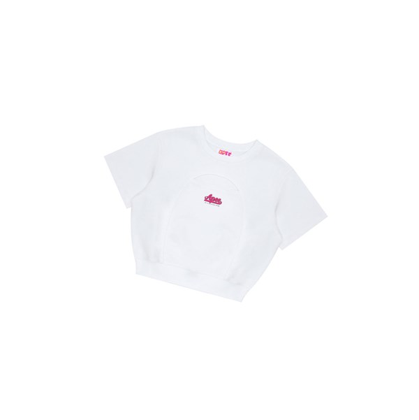 White Women's A BATHING APE Cropped Logo Sweatshirts | IRT523140