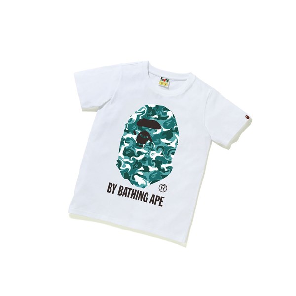 White Women's A BATHING APE Marble Camo Tee Short Sleeve T Shirts | LVR265709