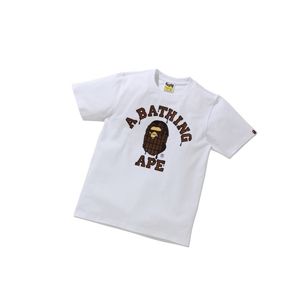 White Women's A BATHING APE Valentine Chocolate Ape Head Tee Short Sleeve T Shirts | XUL042187