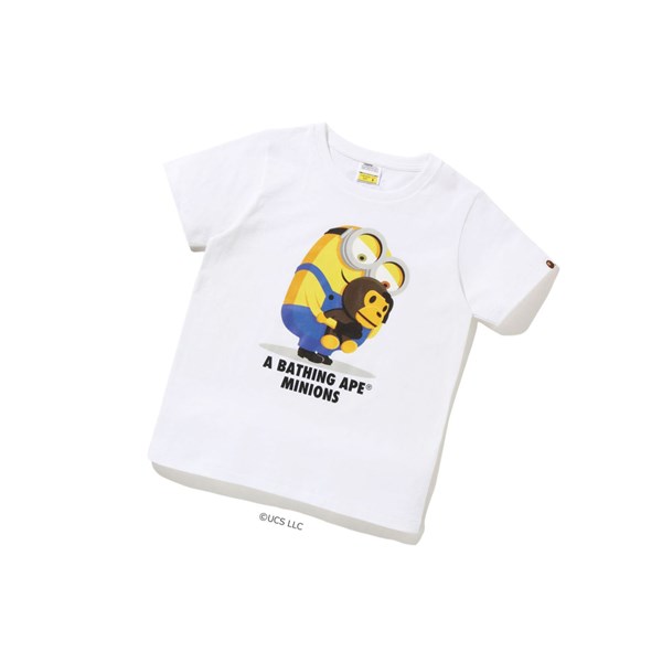 White Women's A BATHING APE X Minions Tee08 Short Sleeve T Shirts | ZBG815394