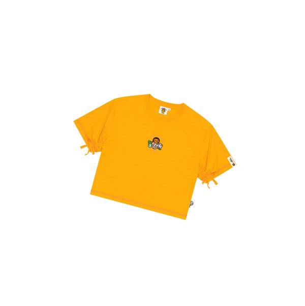 Yellow Women's A BATHING APE Baby Milo Cropped Fit Tee Short Sleeve T Shirts | BEK901254