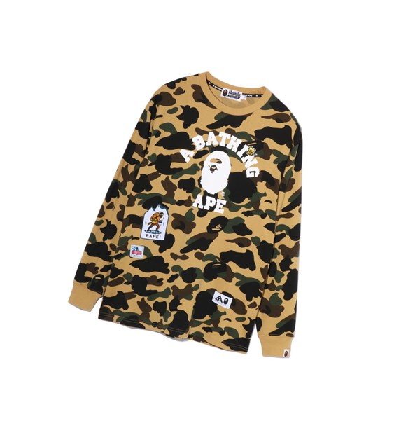 Yellow Women's A BATHING APE Multi Label 1st Camo L/S Tee Long Sleeve T Shirts | NFH782645