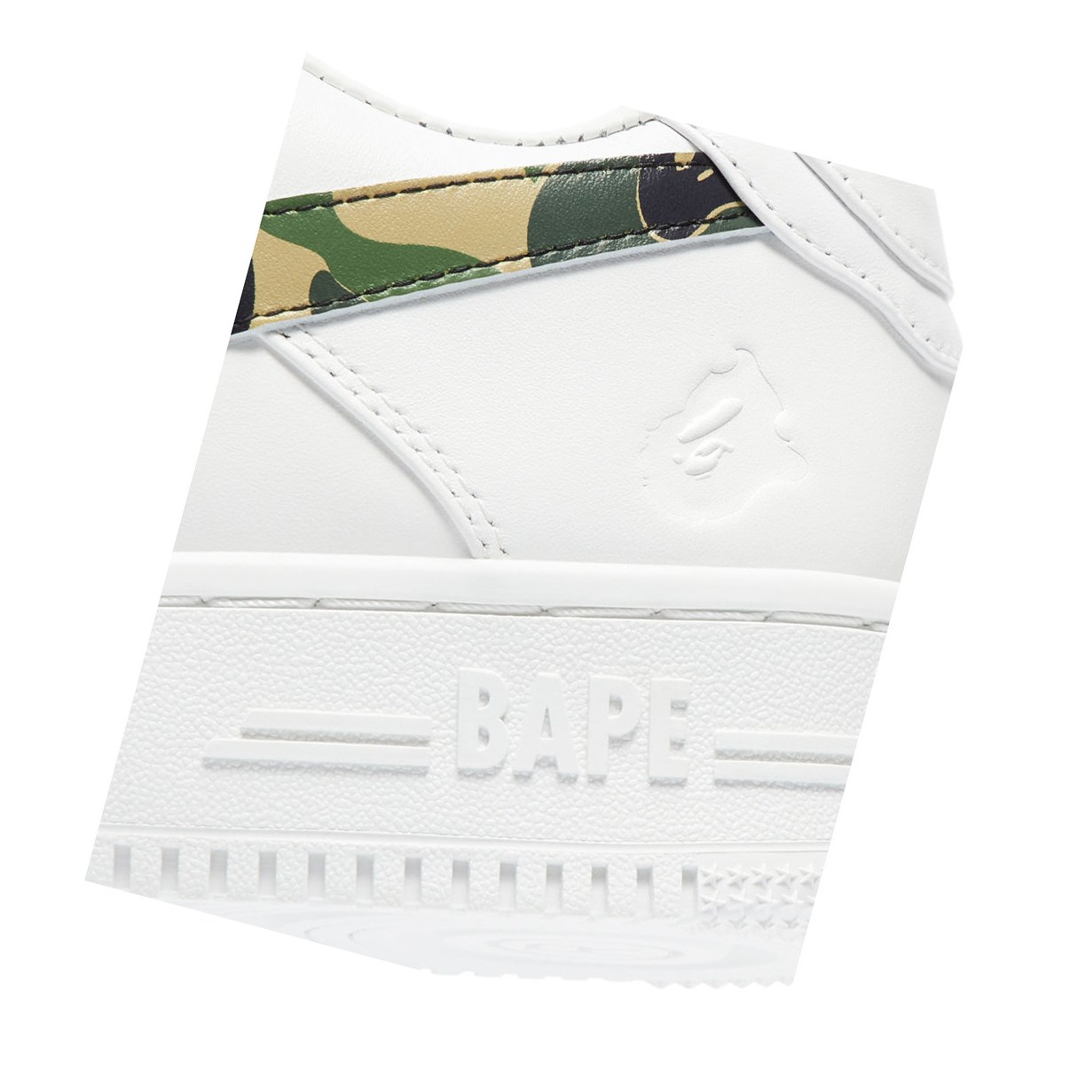 Army Green Men's A BATHING APE Bape Sta™ White / Abc Camo Low Sneakers | GLF351298