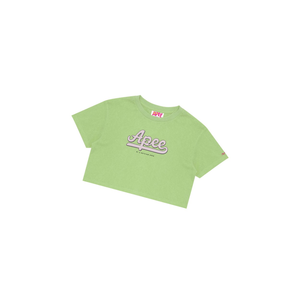 Autumn Green Women\'s A BATHING APE Graphic Cropped Tee Short Sleeve T Shirts | OKE048961