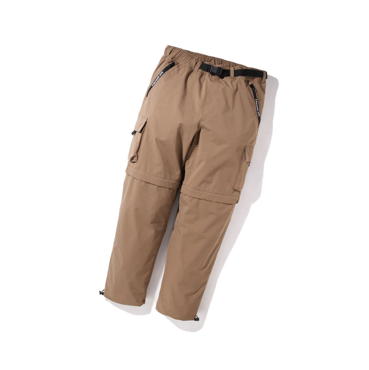 Beige Men\'s A BATHING APE Multi Pocket Detachable Wide Fit Long Pants | REB317860